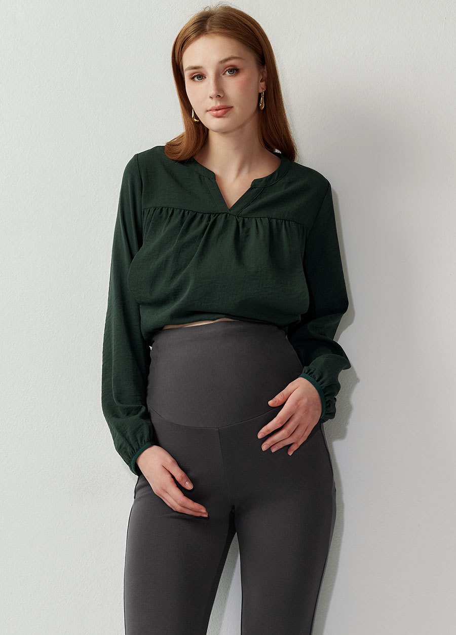 彈力喇叭緊身孕婦褲