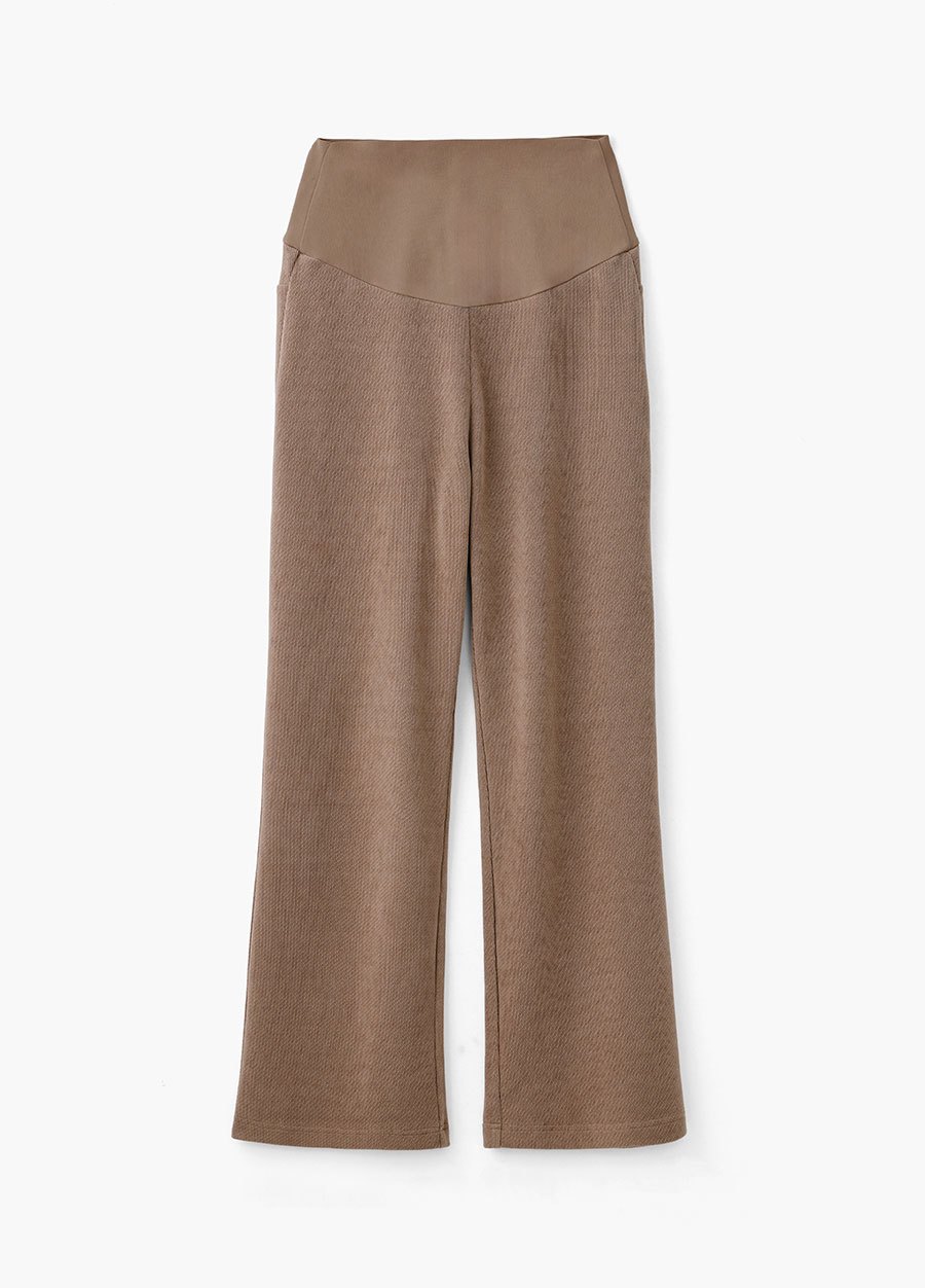 薄燈芯絨直筒孕婦寬褲