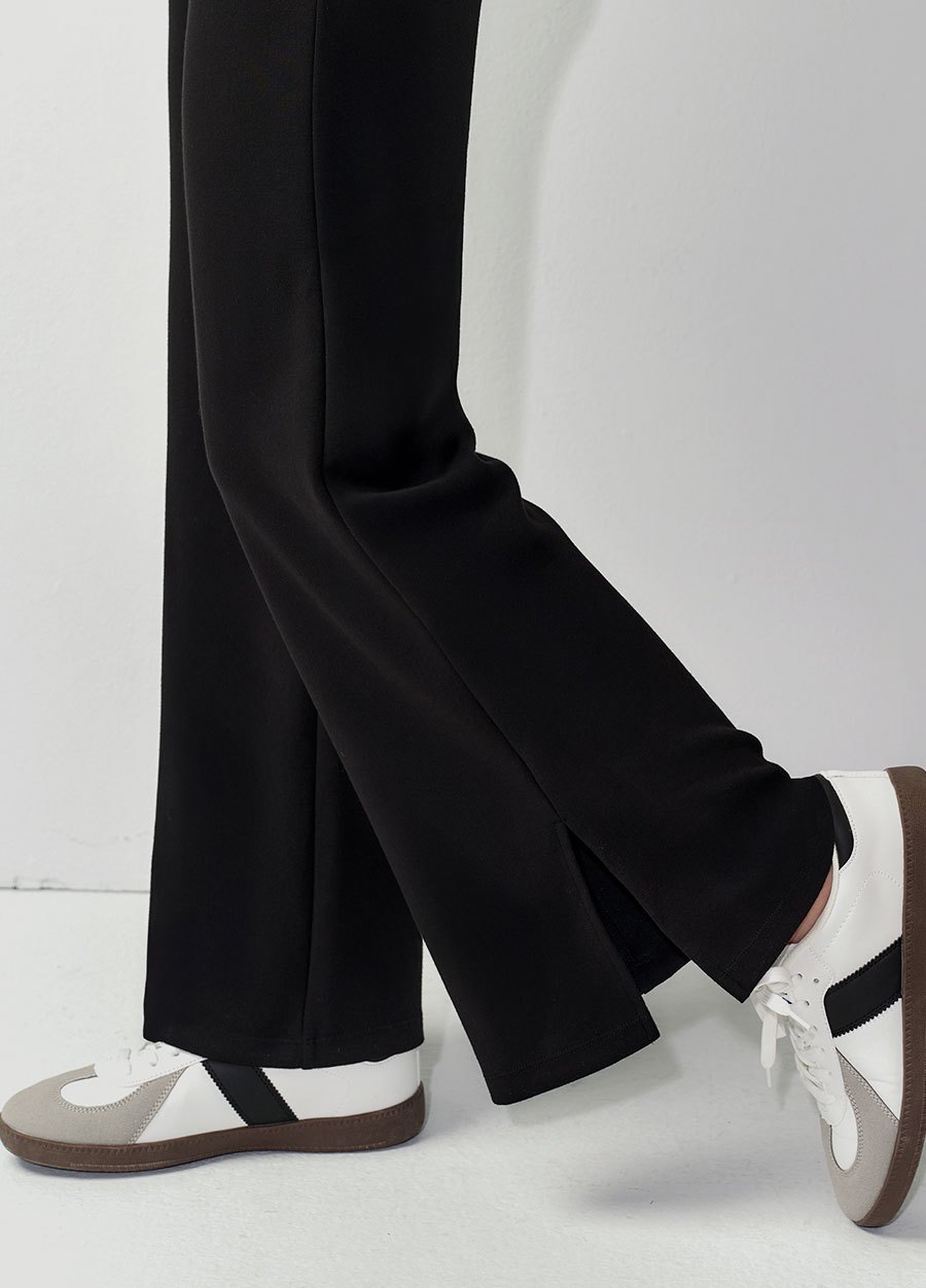 彈性開岔直筒孕婦寬褲