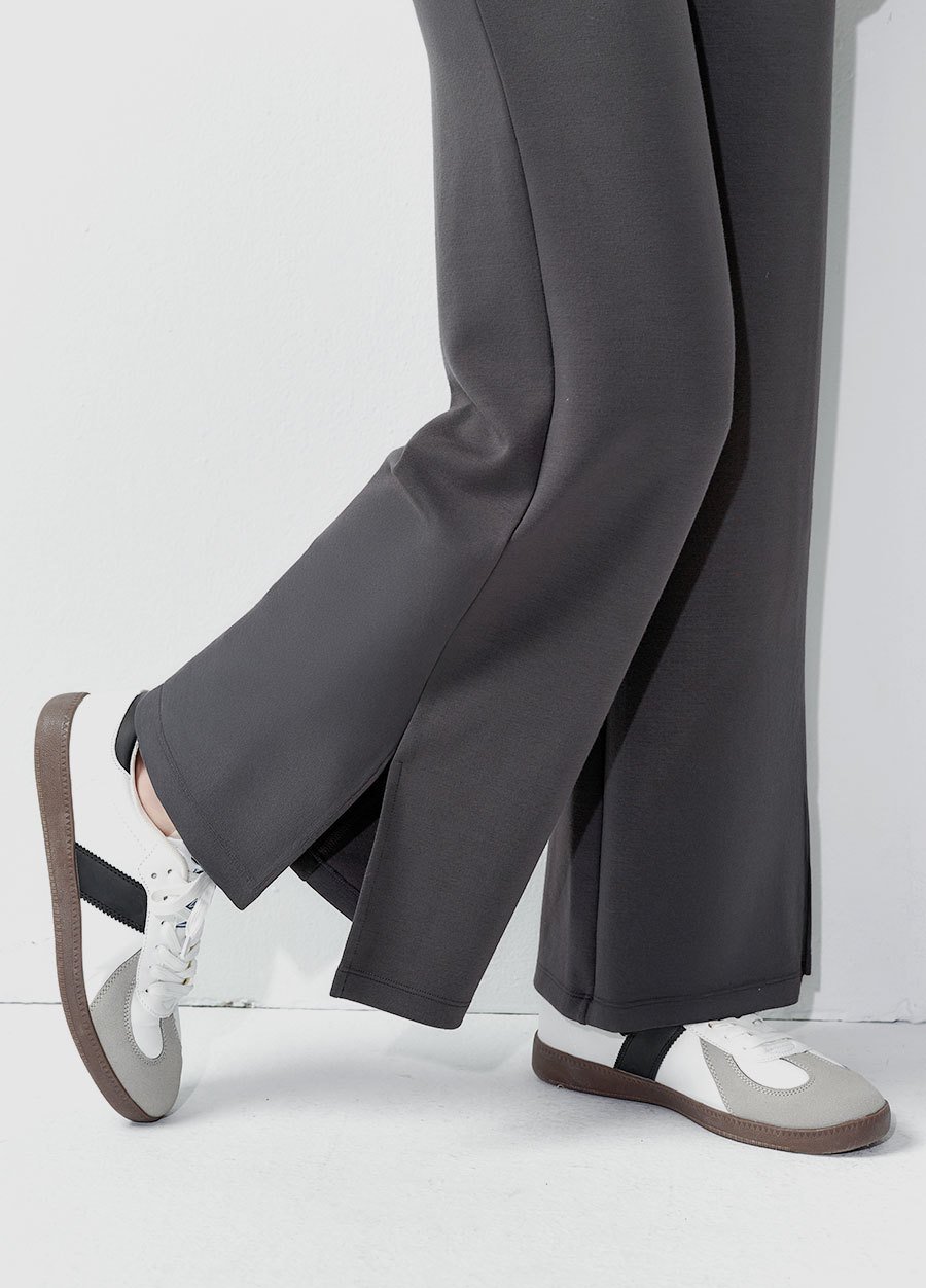 彈性開岔直筒孕婦寬褲