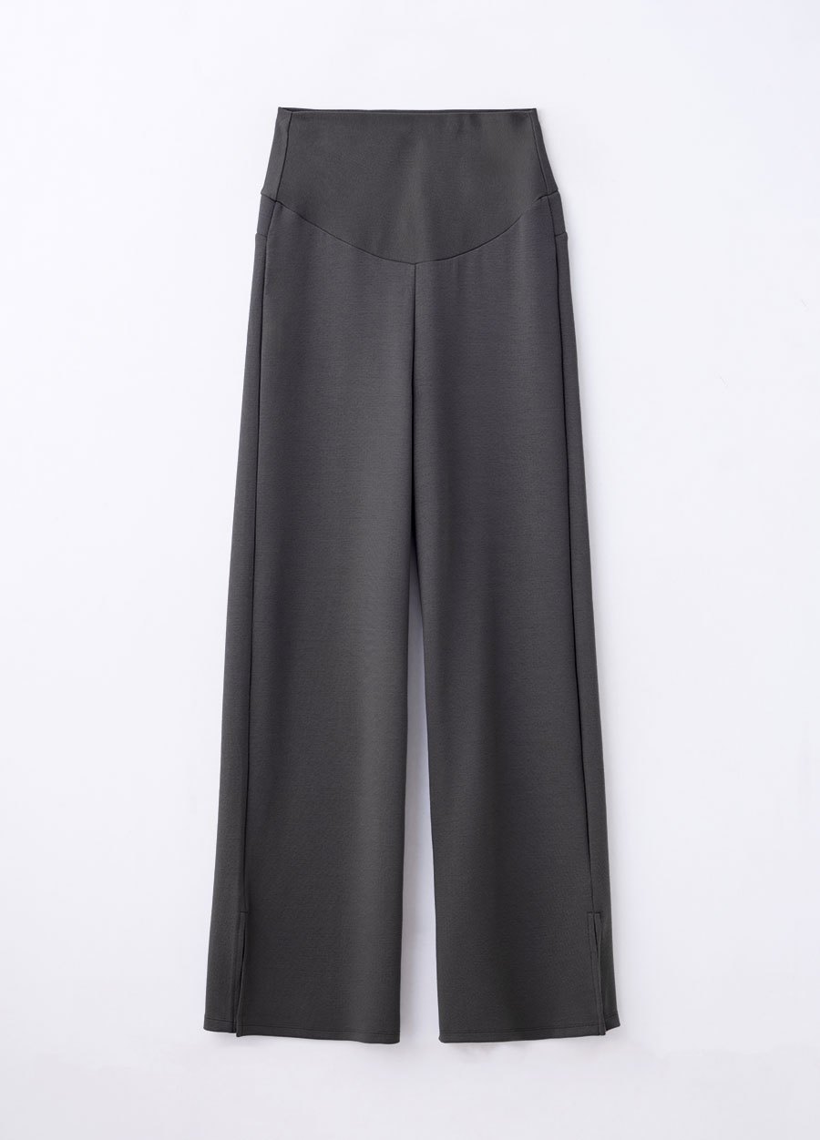 彈性開岔直筒孕婦寬褲