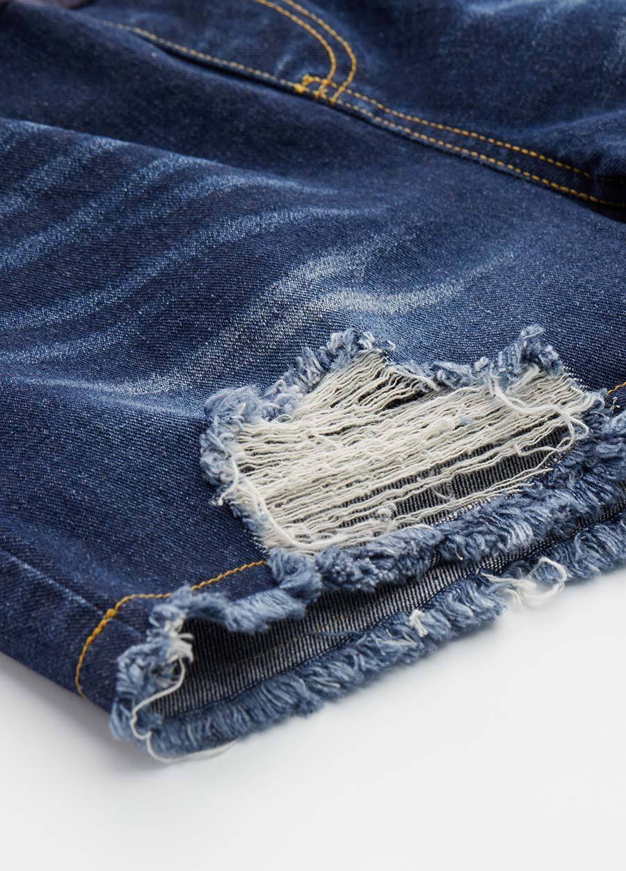 刷白抓破抽鬚牛仔孕婦短褲