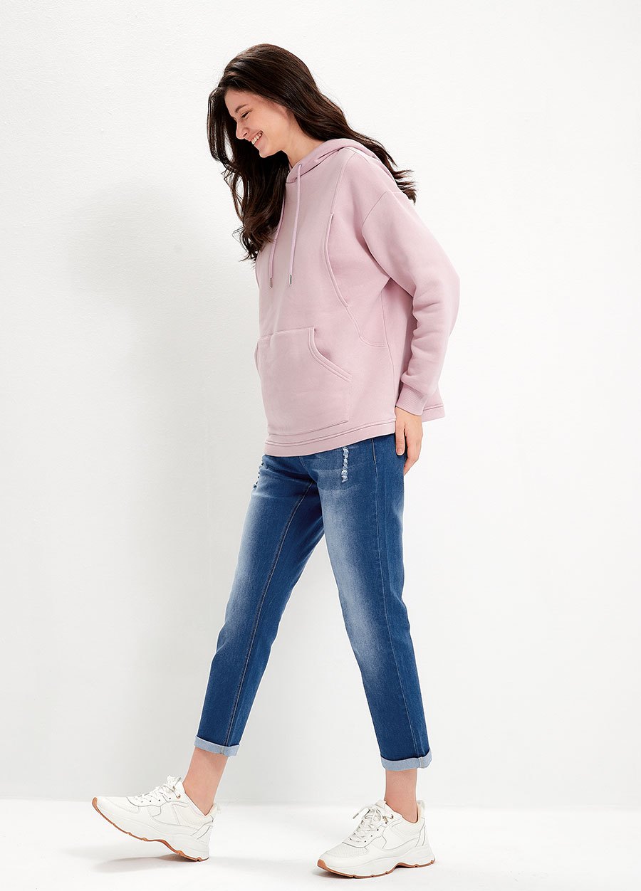 Boyfriend刷破牛仔孕婦褲