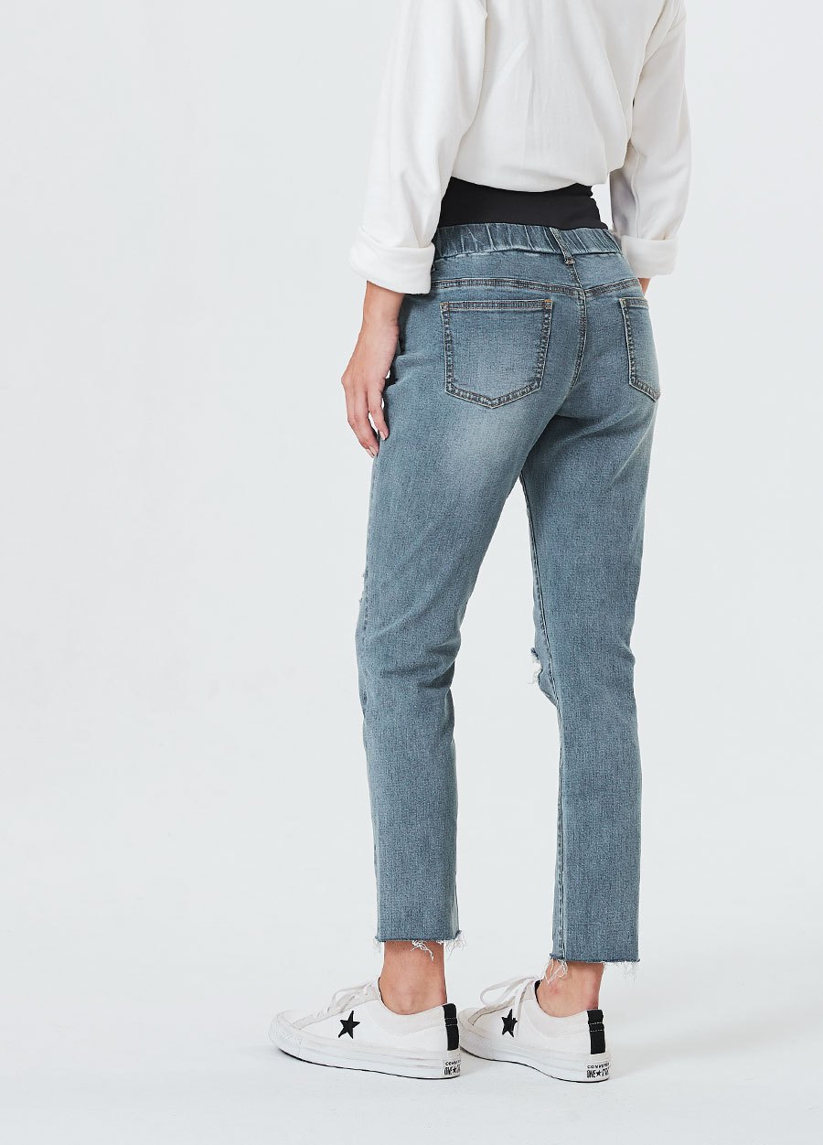抽鬚刷破牛仔孕婦褲