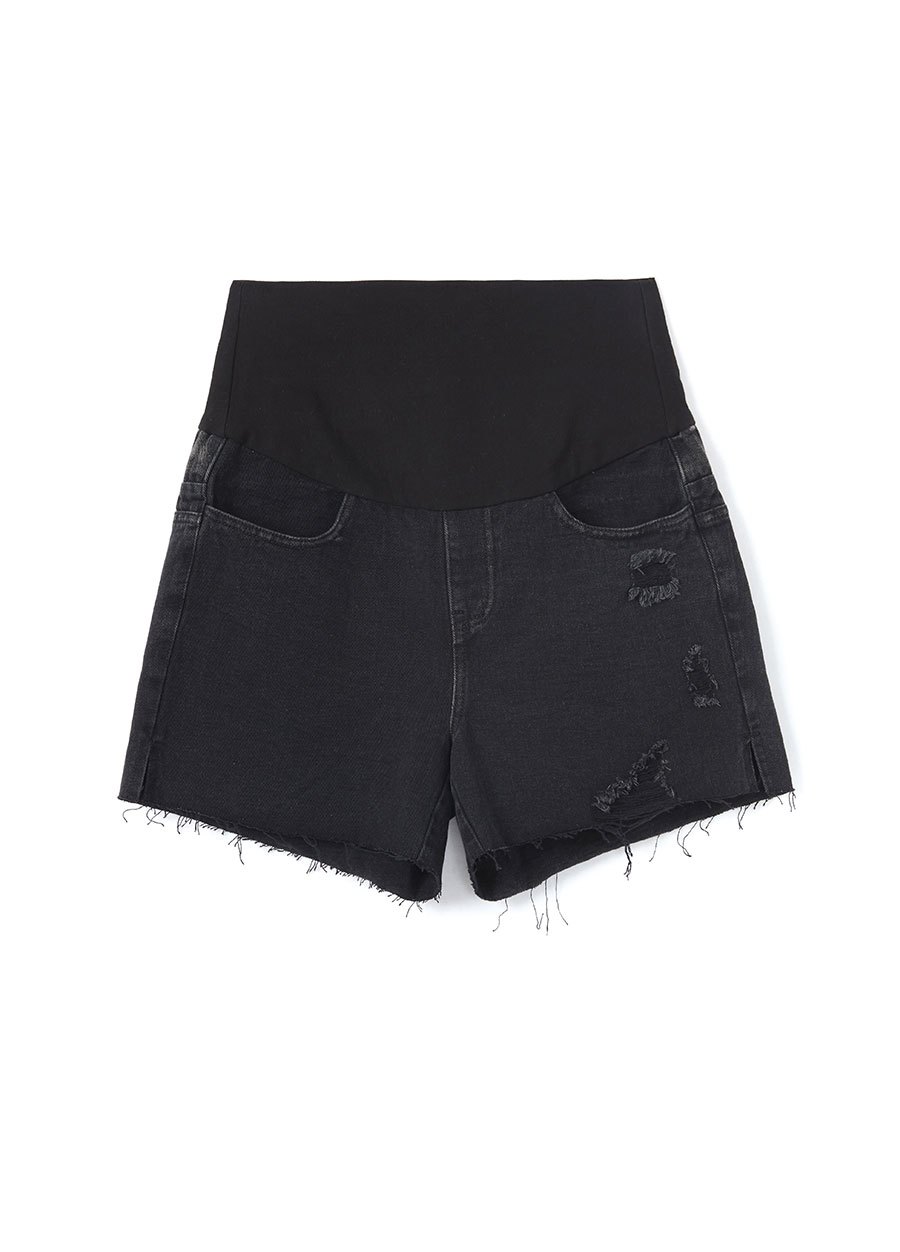抽鬚割破牛仔孕婦短褲