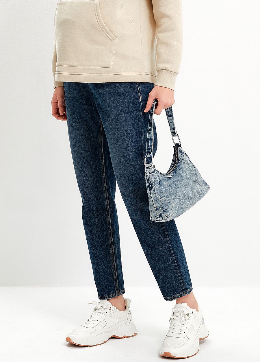 水洗錐形牛仔孕婦褲