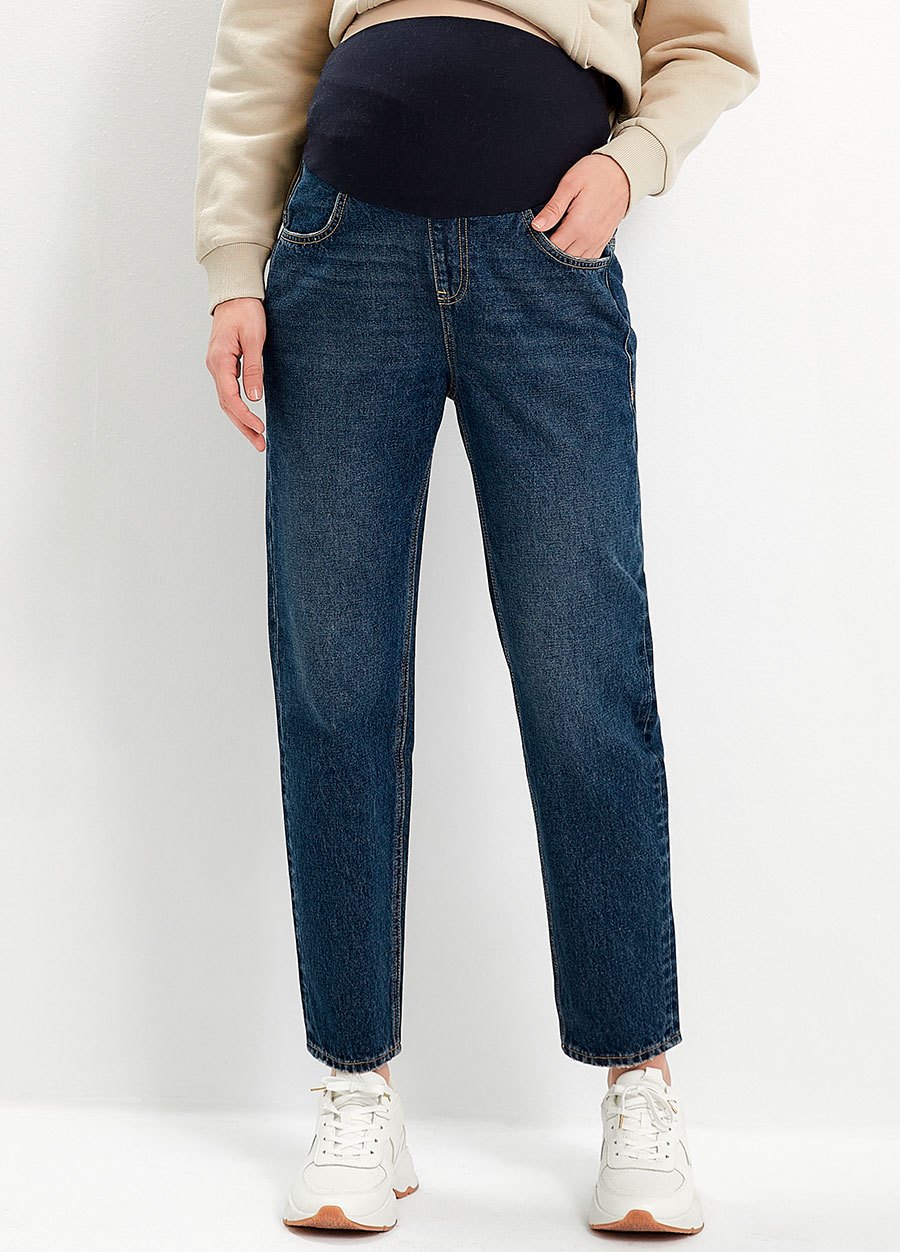 水洗錐形牛仔孕婦褲