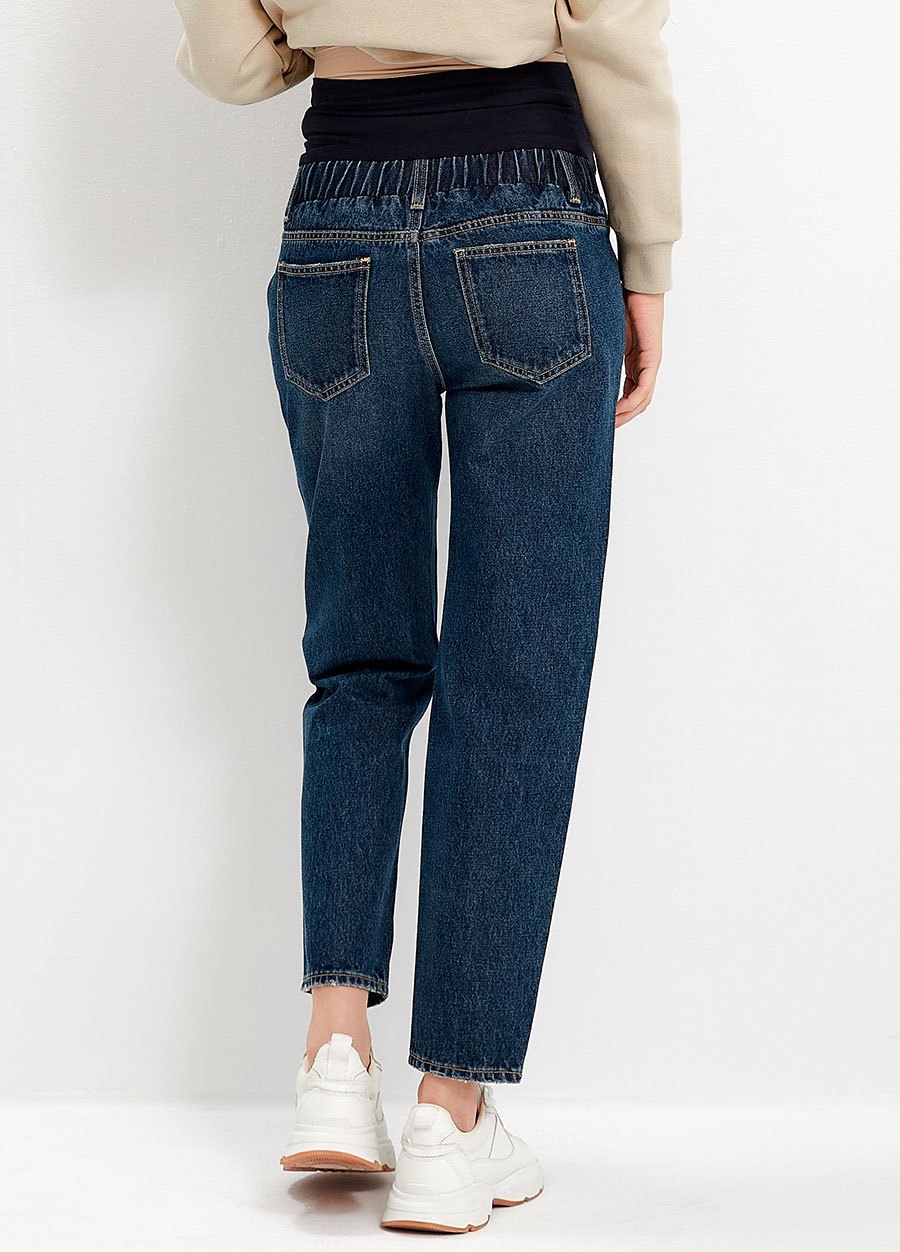 水洗錐形牛仔孕婦褲