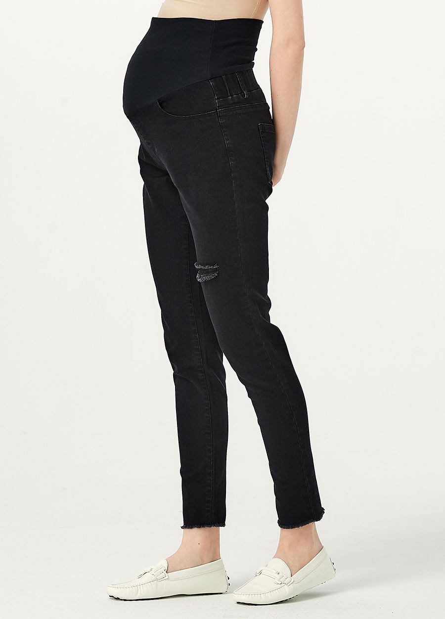 顯瘦割破牛仔孕婦褲