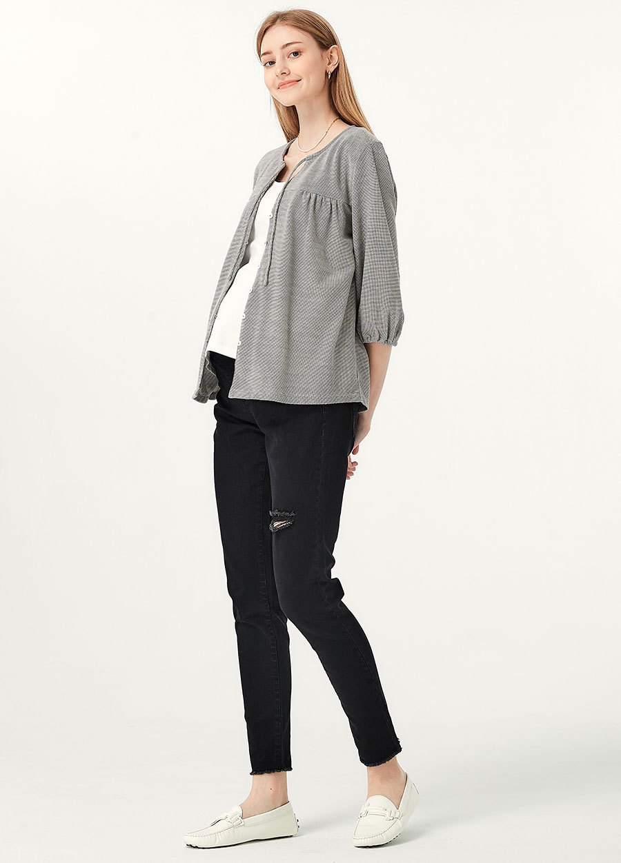 顯瘦割破牛仔孕婦褲