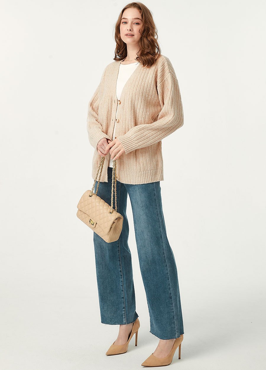 俐落修身牛仔孕婦寬褲