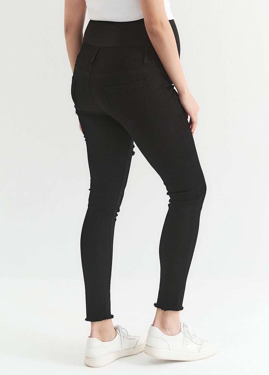 彈力顯瘦割破牛仔孕婦褲