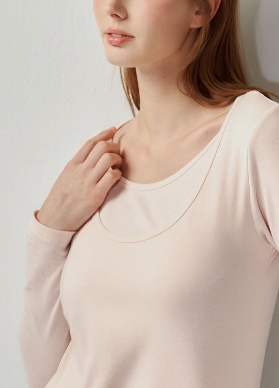 圓領保暖孕哺蓄熱衣