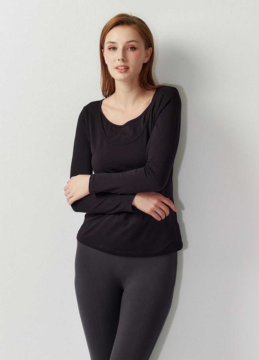 圓領保暖孕哺蓄熱衣