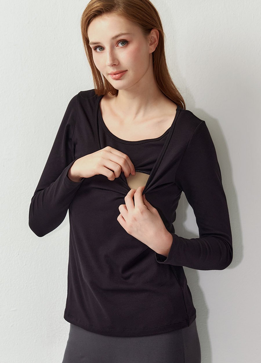 圓領保暖孕哺蓄熱衣