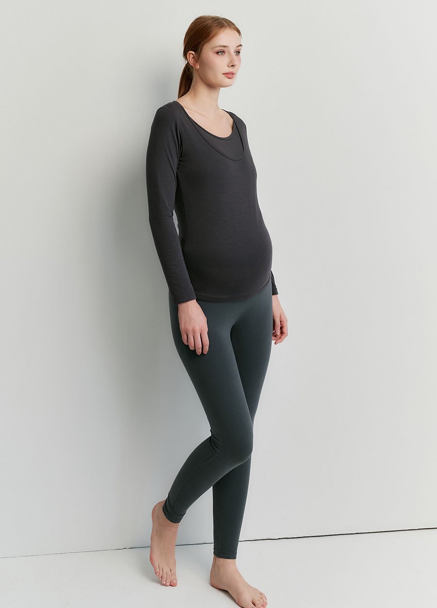 圓領保暖孕哺蓄熱衣