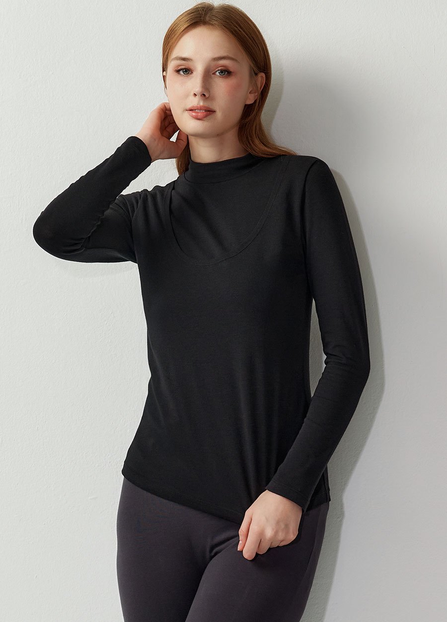 高領保暖孕哺蓄熱衣