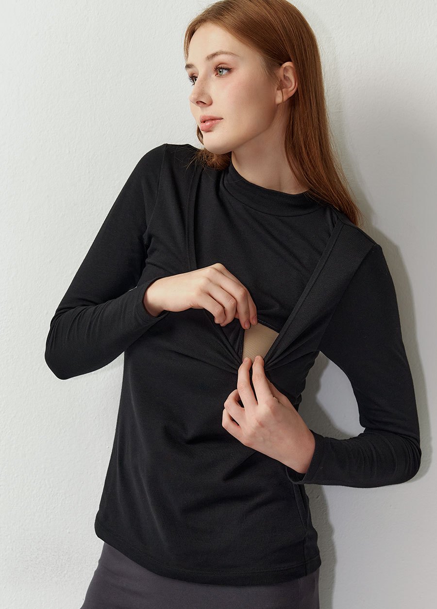 高領保暖孕哺蓄熱衣