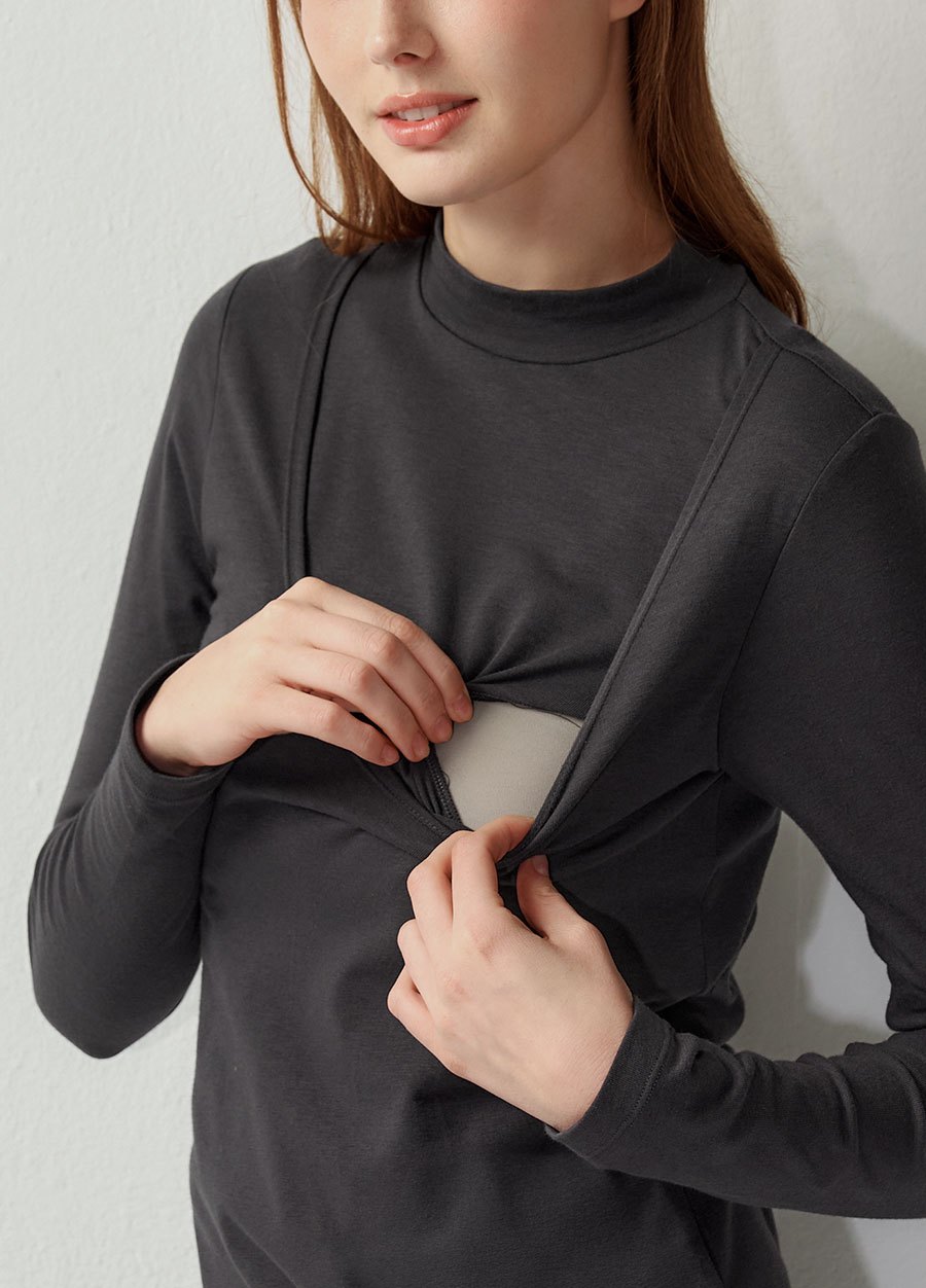 高領保暖孕哺蓄熱衣