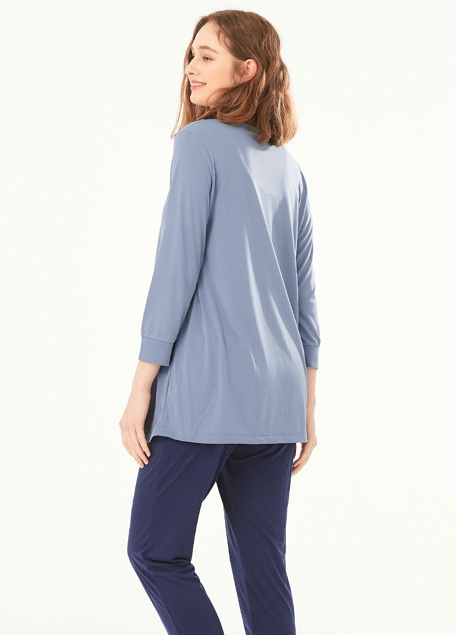 素色撞色孕哺居家服組