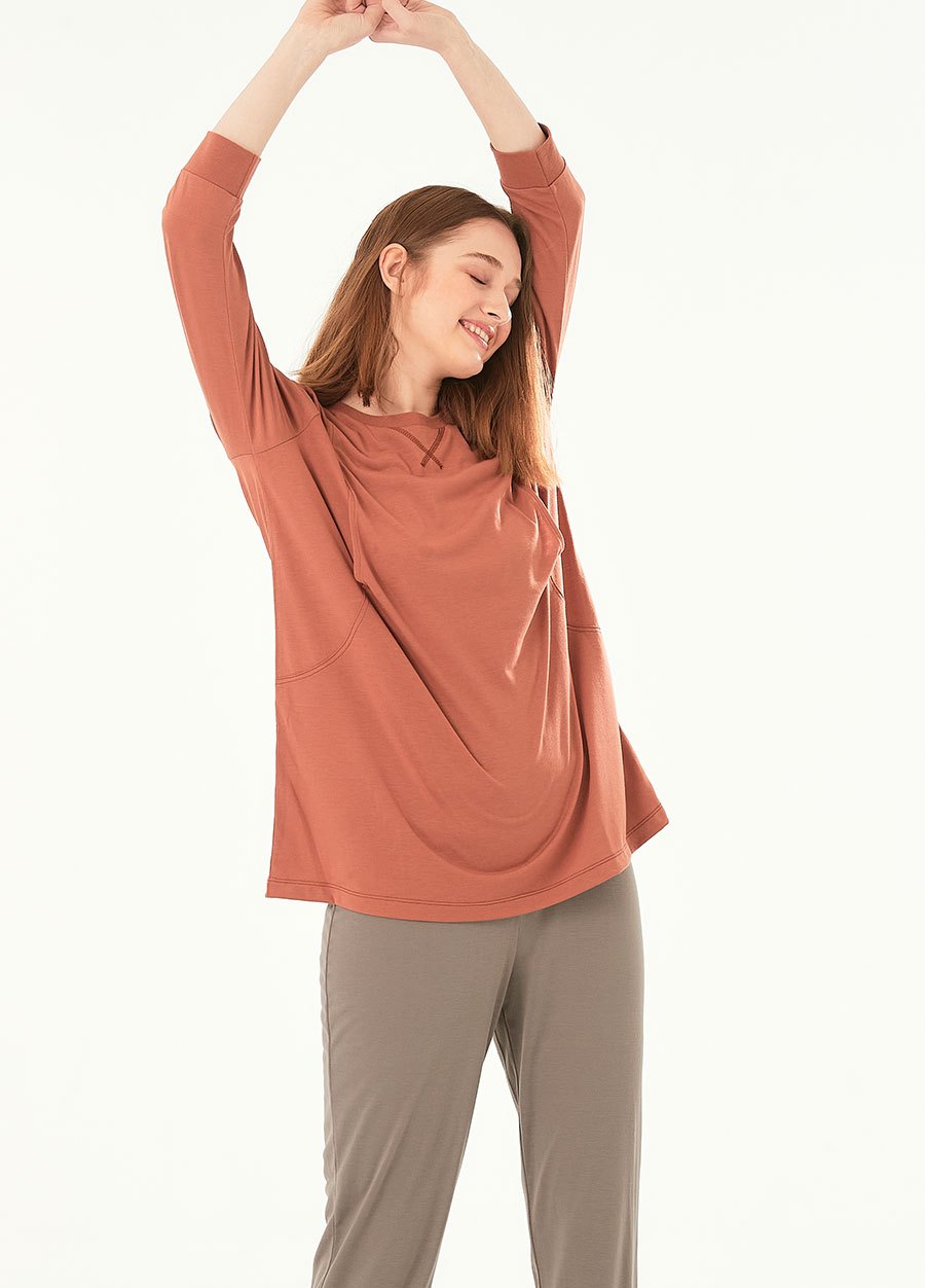 素色撞色孕哺居家服組