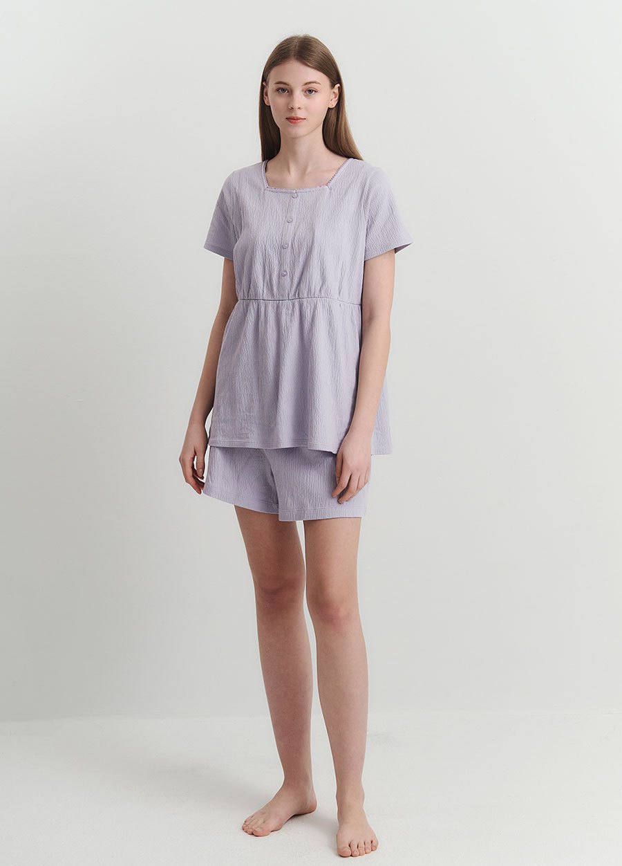 棉質泡泡孕哺居家服組