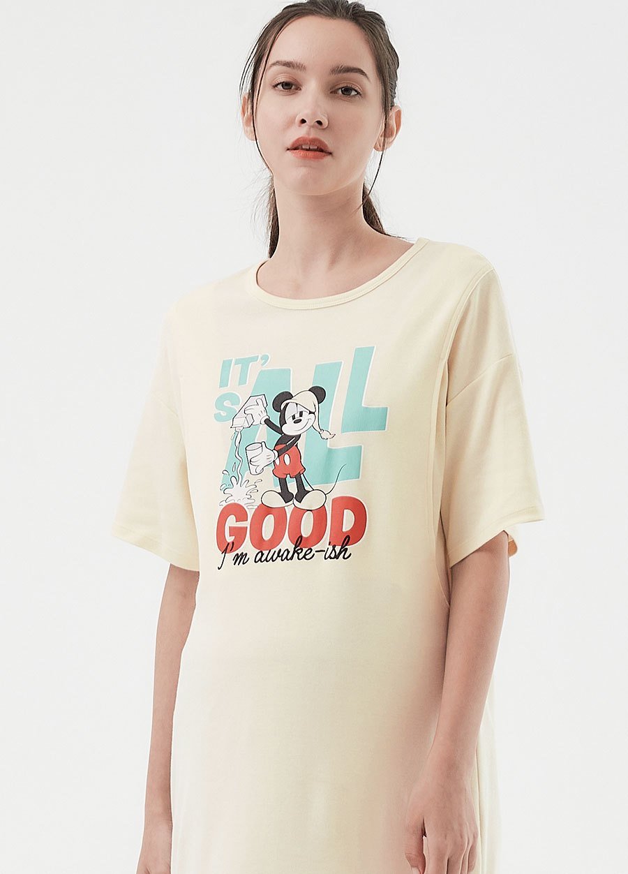 迪士尼早安米奇孕哺居家洋裝