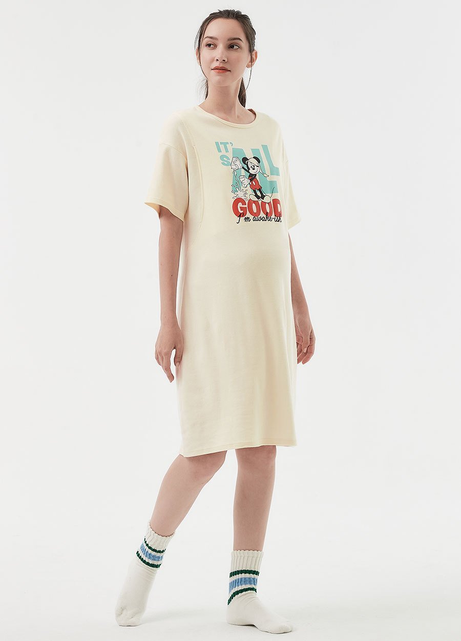 迪士尼早安米奇孕哺居家洋裝