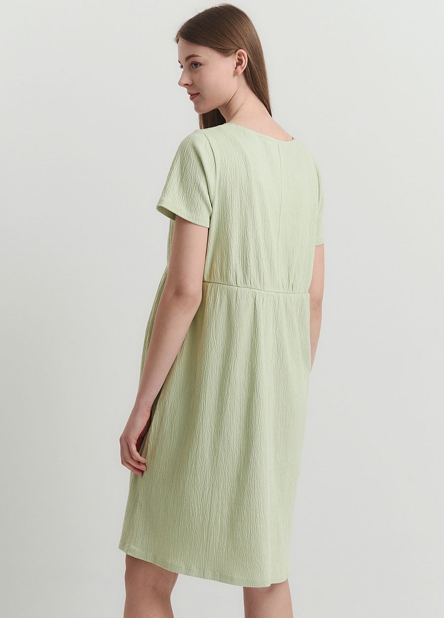 棉質泡泡孕哺居家洋裝