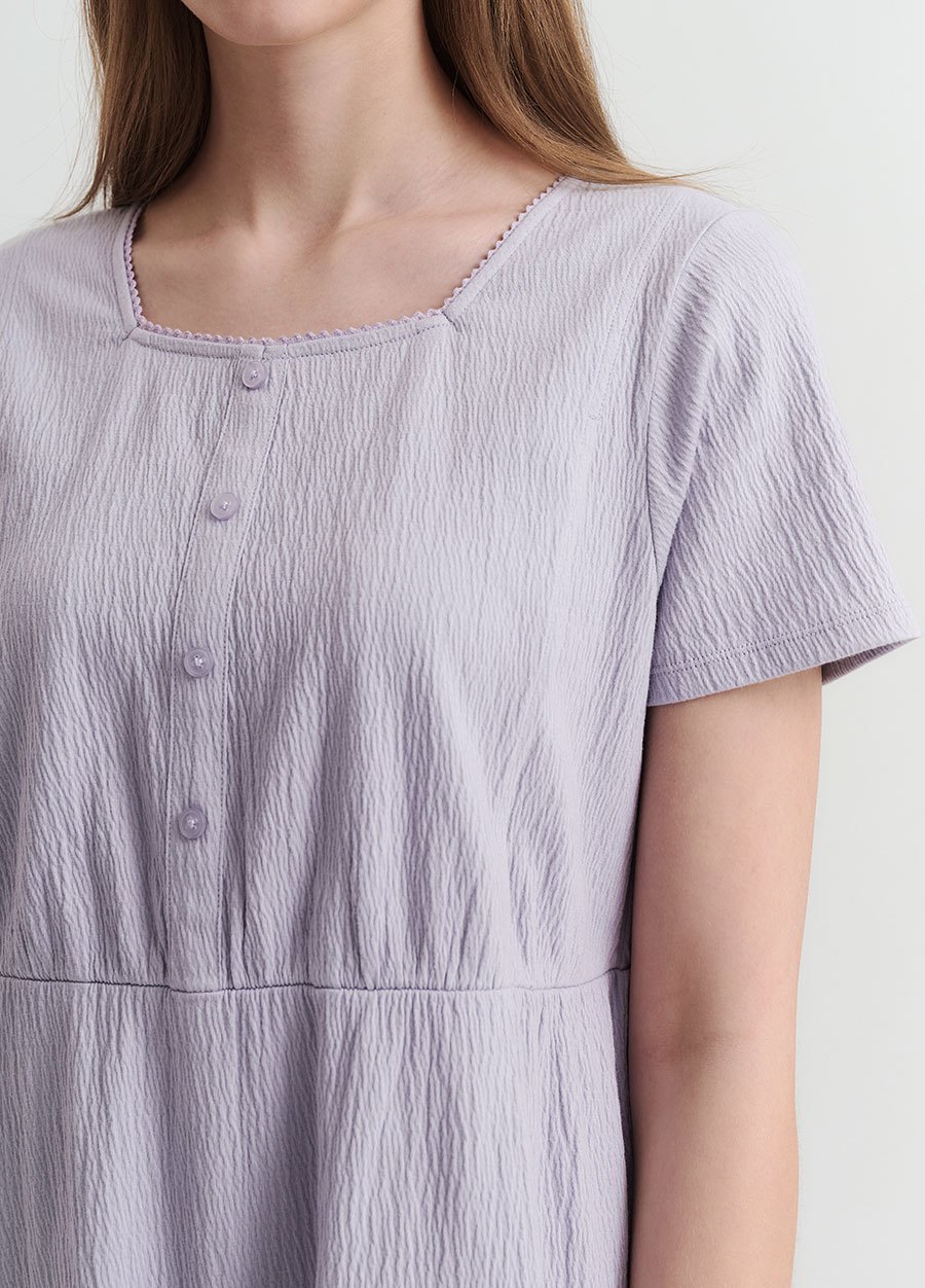 棉質泡泡孕哺居家洋裝