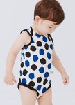 BABY Q彈棉質無袖包屁衣(2入)-點點/水波紋