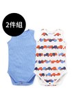 BABY純棉網眼無袖包屁衣(2入)-車車