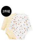 BABY Q彈棉質長袖包屁衣(2入)-森林維尼