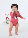 BABY迪士尼Q彈棉質長袖包屁衣-熊抱哥