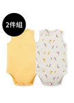 BABY Q彈棉質無袖包屁衣(2入)-親子長頸鹿