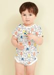 BABY Q彈棉質包屁衣(2入)-線條北極熊