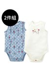 BABY Q彈棉質無袖包屁衣(2入)-氣球維尼