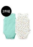 BABY Q彈棉質無袖包屁衣(2入)-線稿佩佩豬