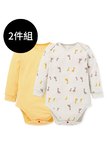 BABY Q彈棉質長袖包屁衣(2入)-親子長頸鹿