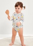 BABY Q彈棉質長袖包屁衣衣(2入)-線條北極熊