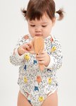 BABY Q彈棉質長袖包屁衣衣(2入)-線條北極熊