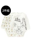 BABY Q彈棉質長袖包屁衣(2入)-蜂蜜維尼