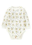 BABY Q彈棉質長袖包屁衣(2入)-蜂蜜維尼