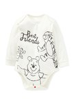 BABY Q彈棉質長袖包屁衣(2入)-蜂蜜維尼