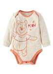 BABY迪士尼Q彈棉質長袖包屁衣-維尼POOH