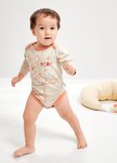 BABY迪士尼Q彈棉質長袖包屁衣-維尼POOH