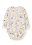 BABY Q彈棉質長袖包屁衣-線條動物