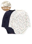 新生兒 Q彈棉質長袖包屁衣(2入)-星星