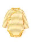 BABY Q彈棉質長袖包屁衣(2入)-蛋黃