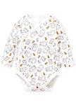 BABY Q彈棉質長袖包屁衣(2入)-線稿佩佩豬